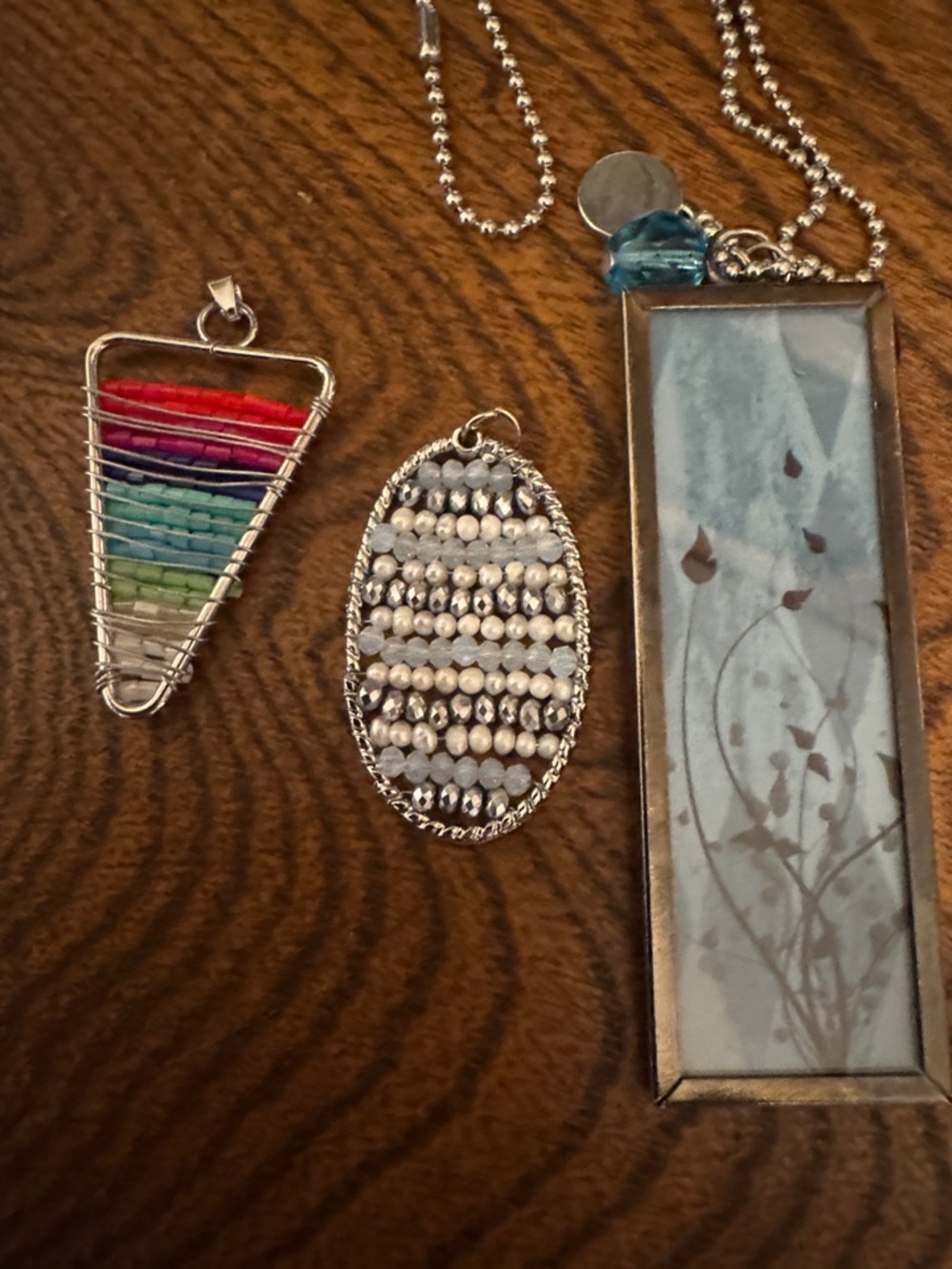 Blue and Silver Pendant Necklace Set with earrings, rings & bracelet - Picture 5 of 13